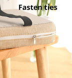 Square Chair Cushion with Ties Non Slip 16 Inch Bar Stool Cushion Cover Seat Cushions Breathable Stool Cushions Removable Cover Washable Chair Pads (Brown, 16x16x2 in)