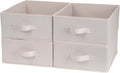 Clothings Collapsible Storage Bins, Foldable Organizers and Storage Baskets Cube Storage Bin for Bedroom Living Room (4 Pack) (Flaxen, 15.4x11.4x5.5inch)