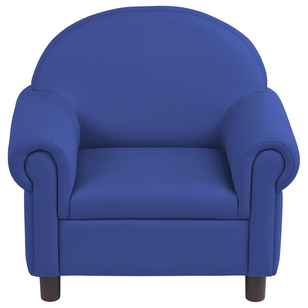Little Lux Upholstered Preschool Chair, Plush Furniture for Kids Room, Classroom, Daycare - Blue