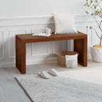APRTAT Bamboo Dining Bench Indoor Long Entryway Shoe Rack Bench,Outdoor Modern Wood Benches 35 Inch Bamboo Bench for Living Room Hallway Bedroom Bathroom