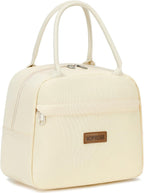 Insulated Lunch Bag for Women Men Adults Lunch Tote with Front Pocket Lunch Box Container Cooler Bag for Work Picnic (Light Yellow)
