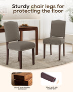 Upholstered Dining Chairs Set of 6 with Thickened Seat Cushion, Wooden Mid-Century Modern Fabric Farmhouse Kitchen Chairs for Dining Room Living/Restaurant/Reading Room
