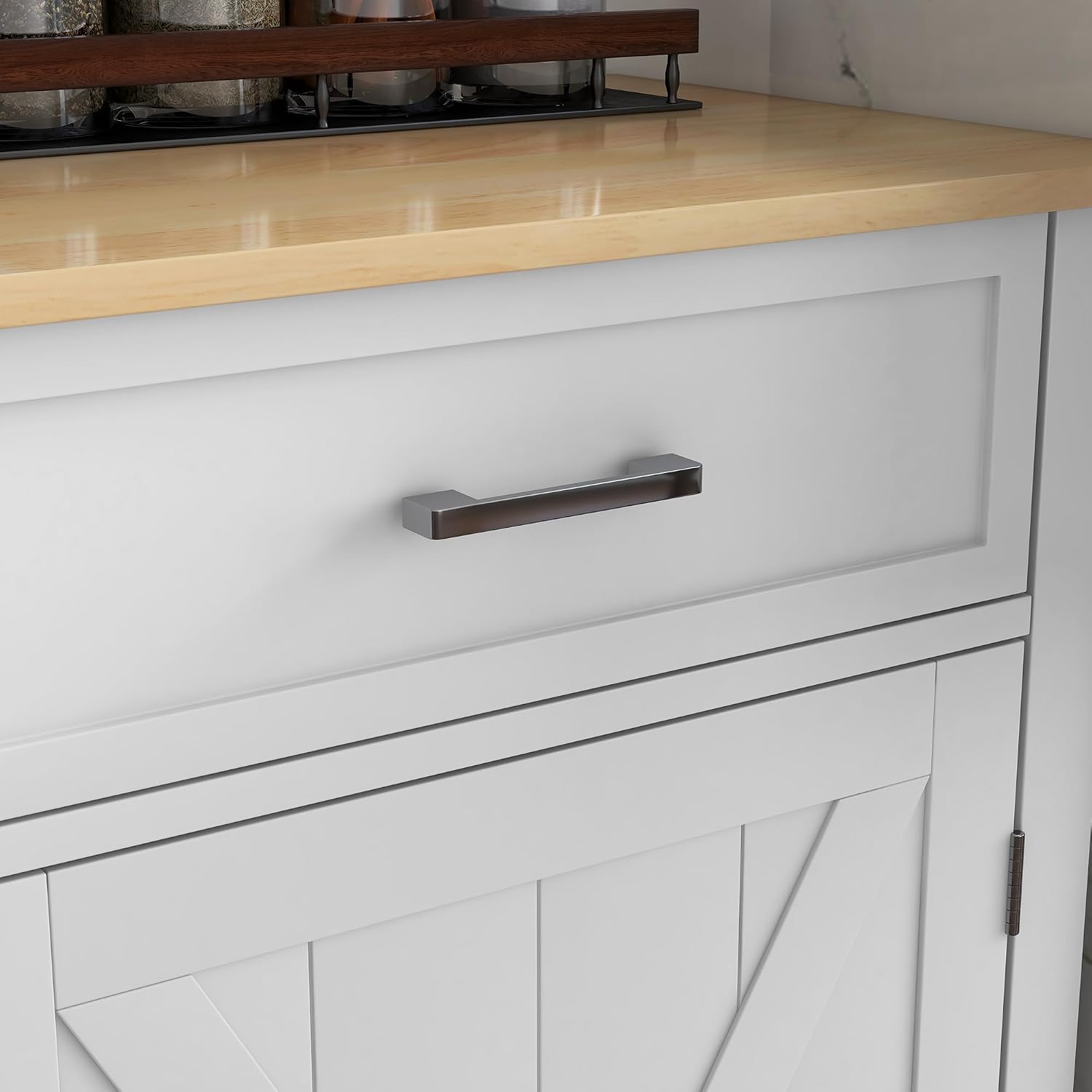 HOMCOM Rolling Kitchen Island with Drop Leaf Wood Breakfast Bar, Farmhouse Kitchen Cart with 2 Drawers, Adjustable Shelves for Dining Room, White