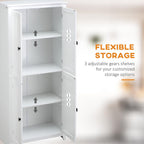 Modern Freestanding 4-Door Kitchen Pantry, Storage Cabinet Organizer with 4-Tiers, and Adjustable Shelves,for Kitchen Home