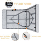 Folding Table 6ft Foldable Table with Built in Handle & Steel Legs / 6FT Heavy Duty Folding Portable,Perfect for Party, Dining Indoor/Outdoor Events, Tailgating & Backyard BBQ, White