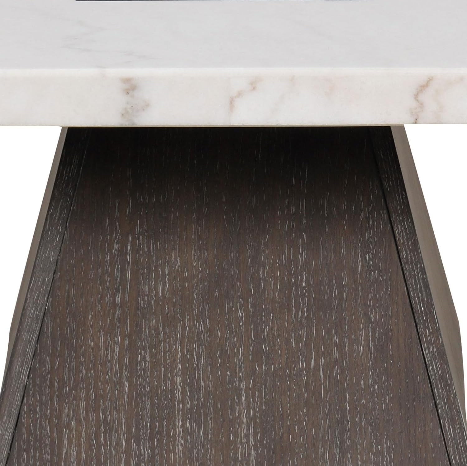 Furniture of America Rafferty Modern Solid Wood 22-inch Square End Table with Genuine Marble Top and Tapered Base for Living Room, Office, Dark Walnut/White
