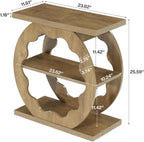 Tribesigns End Table Set of 2, Narrow Side Table with Storage, 3-Tier Couch End Table Bedside Tables for Small Spaces, Bedroom, Natural Oak