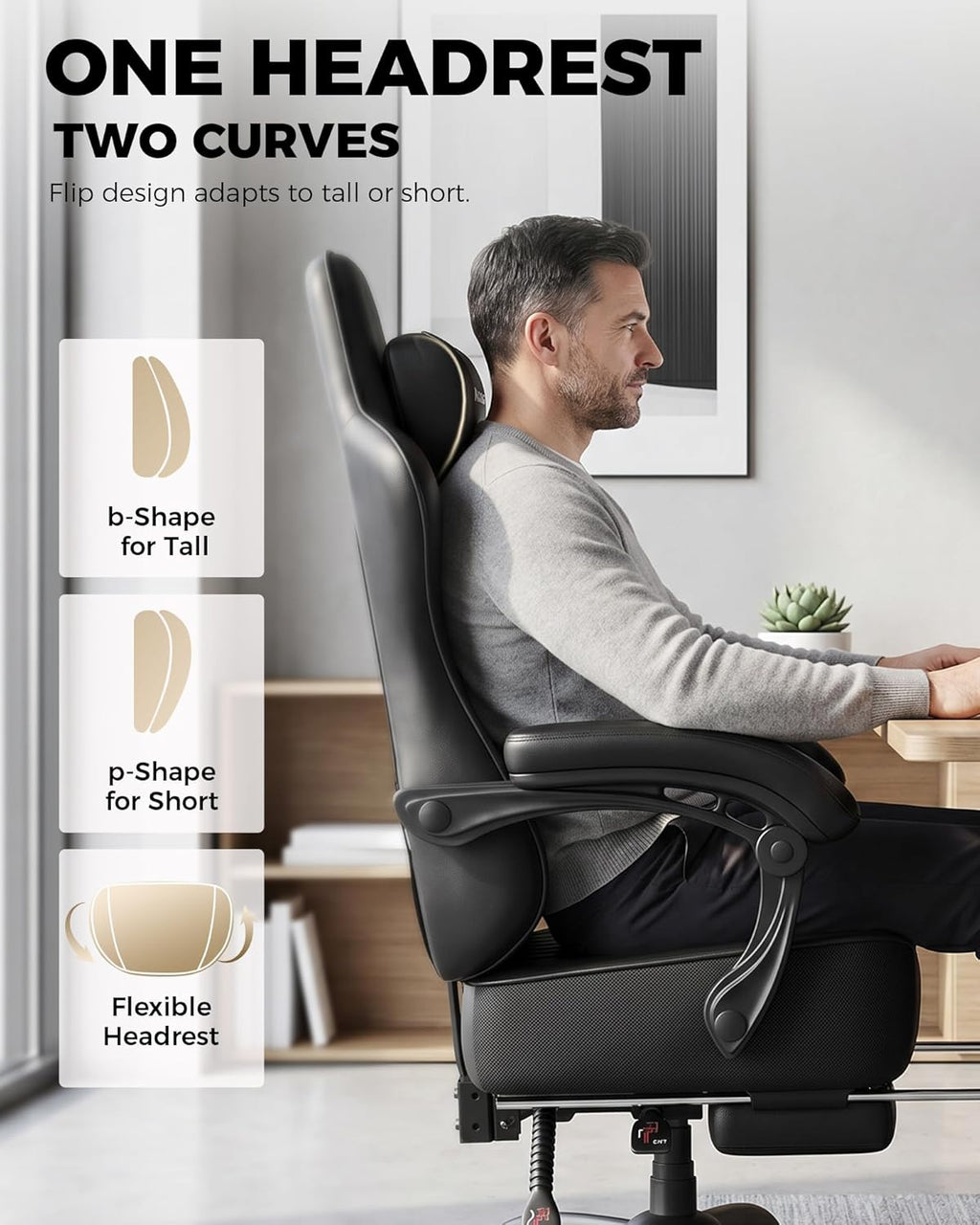 GTPLAYER Gaming Chair, 𝐁𝐢𝐠 𝐚𝐧𝐝 𝐓𝐚𝐥𝐥 Gaming Chair for Adults, 𝐖𝐢𝐝𝐞 𝐒𝐞𝐚𝐭 Computer Game Chairs with 𝐓𝐡𝐢𝐜𝐤 𝐏𝐨𝐜𝐤𝐞𝐭 𝐒𝐩𝐫𝐢𝐧𝐠 𝐂𝐮𝐬𝐡𝐢𝐨𝐧 & Footrest, Carbon Black