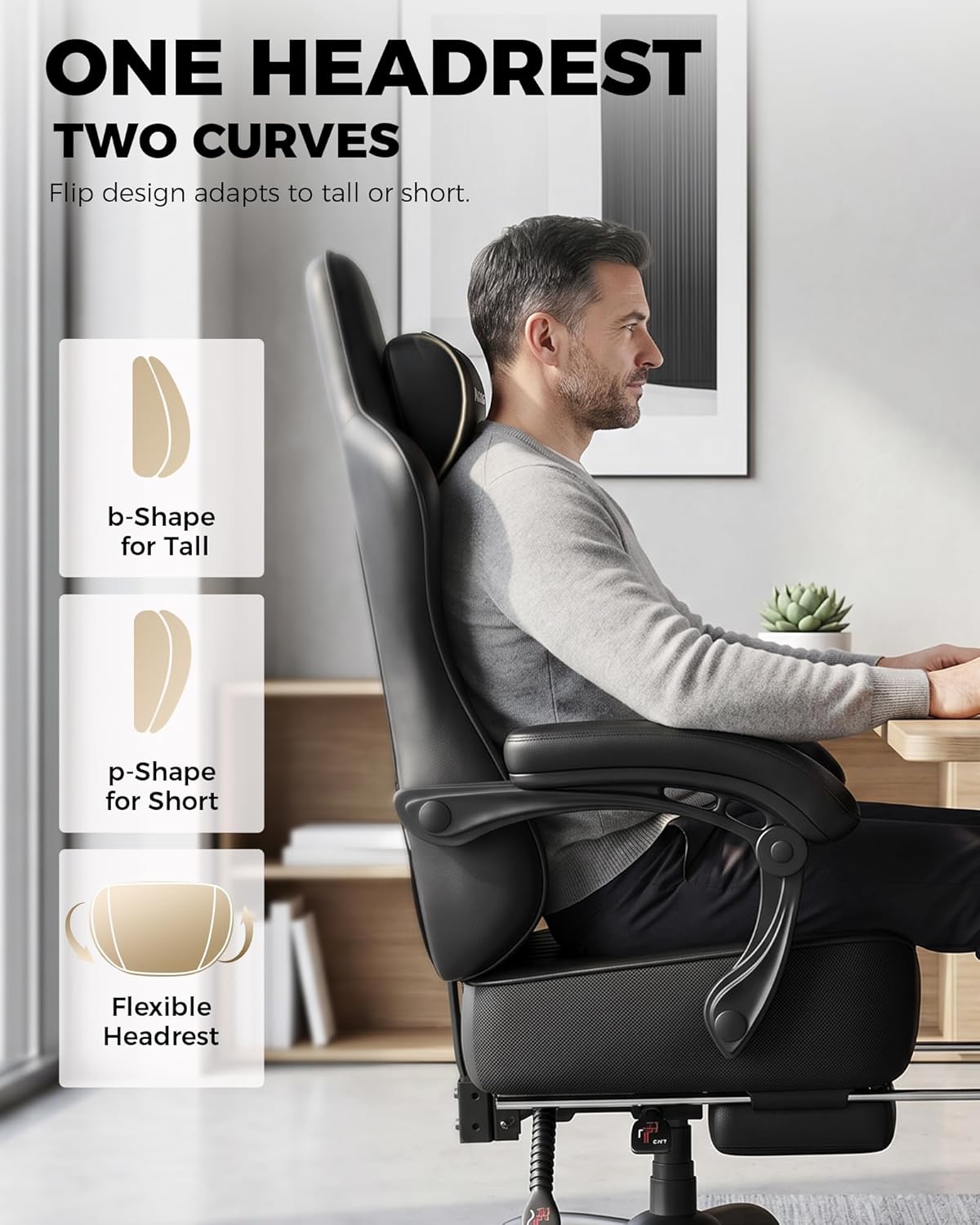 GTPLAYER Gaming Chair, 𝐁𝐢𝐠 𝐚𝐧𝐝 𝐓𝐚𝐥𝐥 Gaming Chair for Adults, 𝐖𝐢𝐝𝐞 𝐒𝐞𝐚𝐭 Computer Game Chairs with 𝐓𝐡𝐢𝐜𝐤 𝐏𝐨𝐜𝐤𝐞𝐭 𝐒𝐩𝐫𝐢𝐧𝐠 𝐂𝐮𝐬𝐡𝐢𝐨𝐧 & Footrest, 𝟑𝟓𝟎 𝐥𝐛𝐬, Black