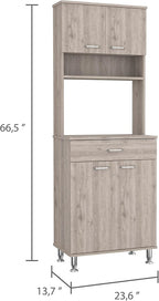 Kitchen Pantry,Two Door Cabinets, One Drawer, Four Adjustable Metal Legs,Home Coffee Cabinet,for Living Room,Dining Room,Kitchen,23.6 * 13.9 * 66.5