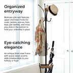 Artesa Coat Rack With Umbrella Stand And Removable Tray, Black - 5215210