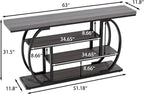 63” Industrial Console Table with 4-Tier Display Shelves, Narrow Long Sofa Table Behind Couch, Entryway/Hallway/Foyer Accent Table with Metal Frame for Living Room (Gray) (Grey)