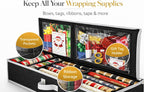 Wrapping Paper Storage Organizer – Under-Bed Gift Wrap & Ribbon Organizer Container (Fits up to 24 Rolls, 40″ × 14″ × 6″) Durable Fabric with Accessory Pockets & Adjustable Dividers