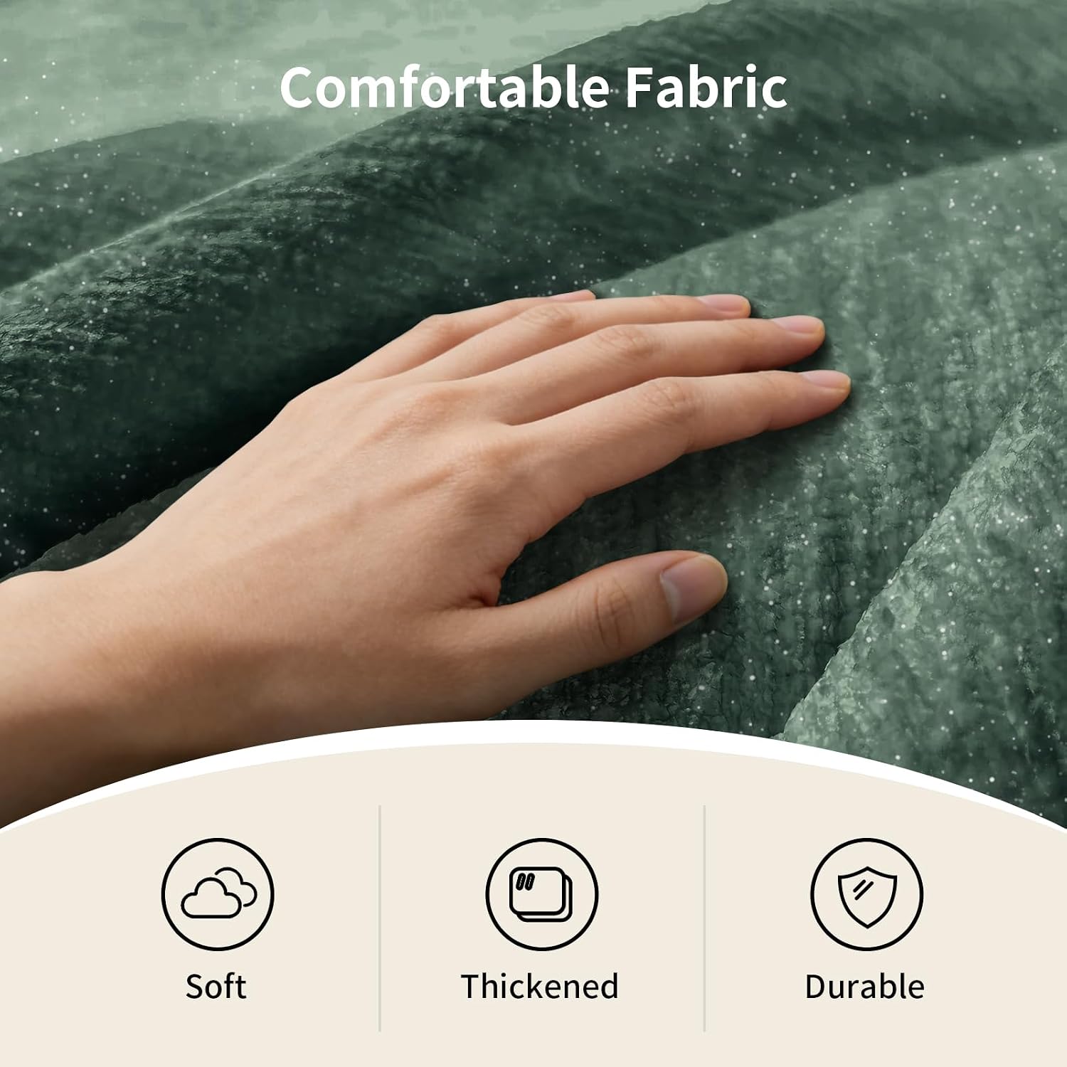 FanYi Cloud Chair Bean Bag Chair with Ottoman for Adults, Oversized Flannelette Shell Chair, High Density Memory Foam Chairs for Adults, Washable Cover Comfy Sofa for Living Room Bedroom,Green