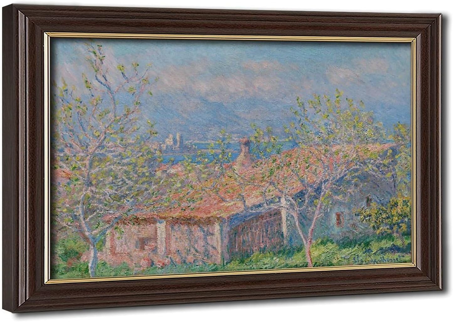 SESAG Claude Monet Art Print Gardener S House at Antibes Prints Posters Canvas Deco Paintings Vintage Wall Art For Living Room Bedroom Office Hanging Frame 8" L X 12" W