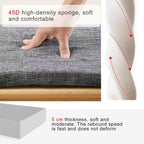 Indoor Bench Cushion 2 3 Seater Long Seat Cushion 120cm/150cm/140cm,Thick 5cm Garden Dining Seat Cushion Pad Kitchen Home Wooden Bench Outdoor(4,67x18in/170x45cm)