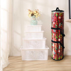 Ram® Wrapping Paper Storage Container - Fits 14 to 20 Standard Rolls Up to 40"- Slim Design – Under Bed Gift Wrap Organizer - Closet Storage Wrapping Paper Holder
