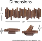Wooden Coat Rack Wall Mounted Sticks Multi Rack Solid Handmade Natural Walnut Wood Artwork with 5 Flip-Down Unique Modern Hooks for Coats Bag Hat Umbrella