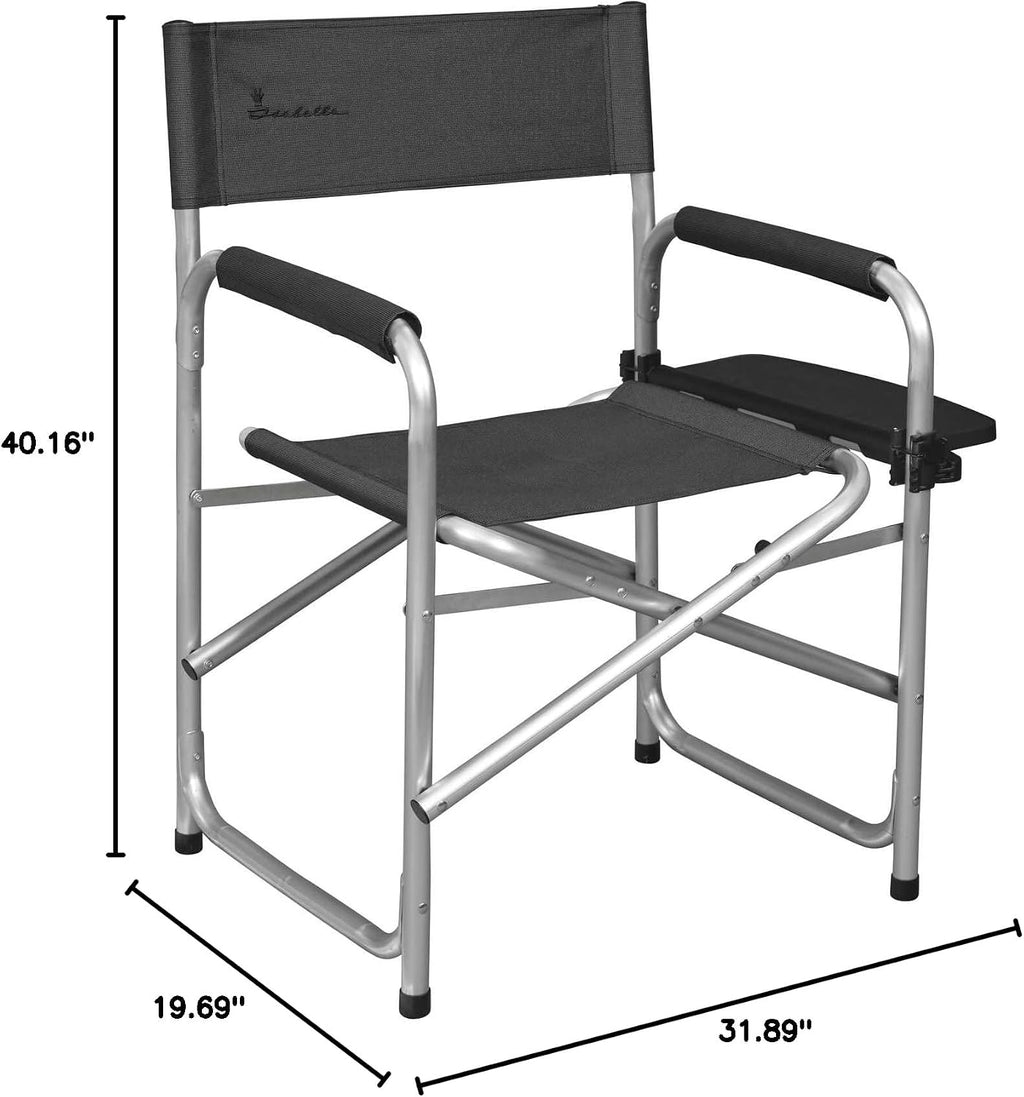 Isabella Directors Chair - Dark Grey with side table