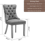 Linen Upholstered Dining Chairs Set of 6, Espresso Brown Mid Century Modern Dining Chairs, Kitchen & Dining Room Chairs with Wood Legs, Sillas de Comedor (Coffee, 6 Pcs)