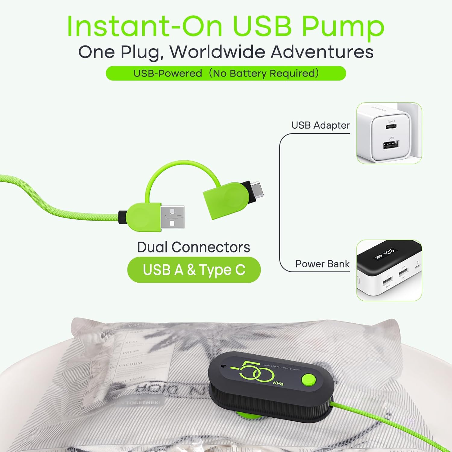 Vacbird Vacuum Bags for Travel with USB Electric Pump, 15 Pack Carry-on Size Compression Packing for Luggage and Suitcase, Space Saver Bags for Clothes and Clothing Travel
