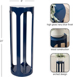 Kate and Laurel Dahl Modern Wooden Round Drink Table, 8 x 8 x 23, Navy Blue, Transitional Circle Accent Pedestal Table for Living Room Plant Stand Indoors or Mini Bedroom Nightstand