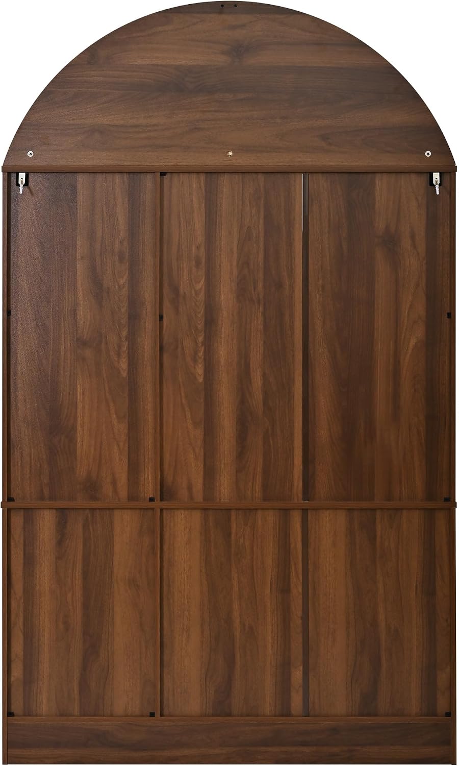 Merax 73" Tall Arched Kitchen Pantry Cabinet, Farmhouse Storage Cabinet with 3 Glass Doors, Adjustable Shelves & Door Racks, Tall Cupboard for Dining Room, Bathroom