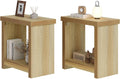 knoworld Nightstands Set of 2, End Tables Set for Bedroom, Narrow Side Tables with Shelves, Square End Table for Living Room, Slim Rectangle Accent Table, Farmhouse Bedside Table, Natural