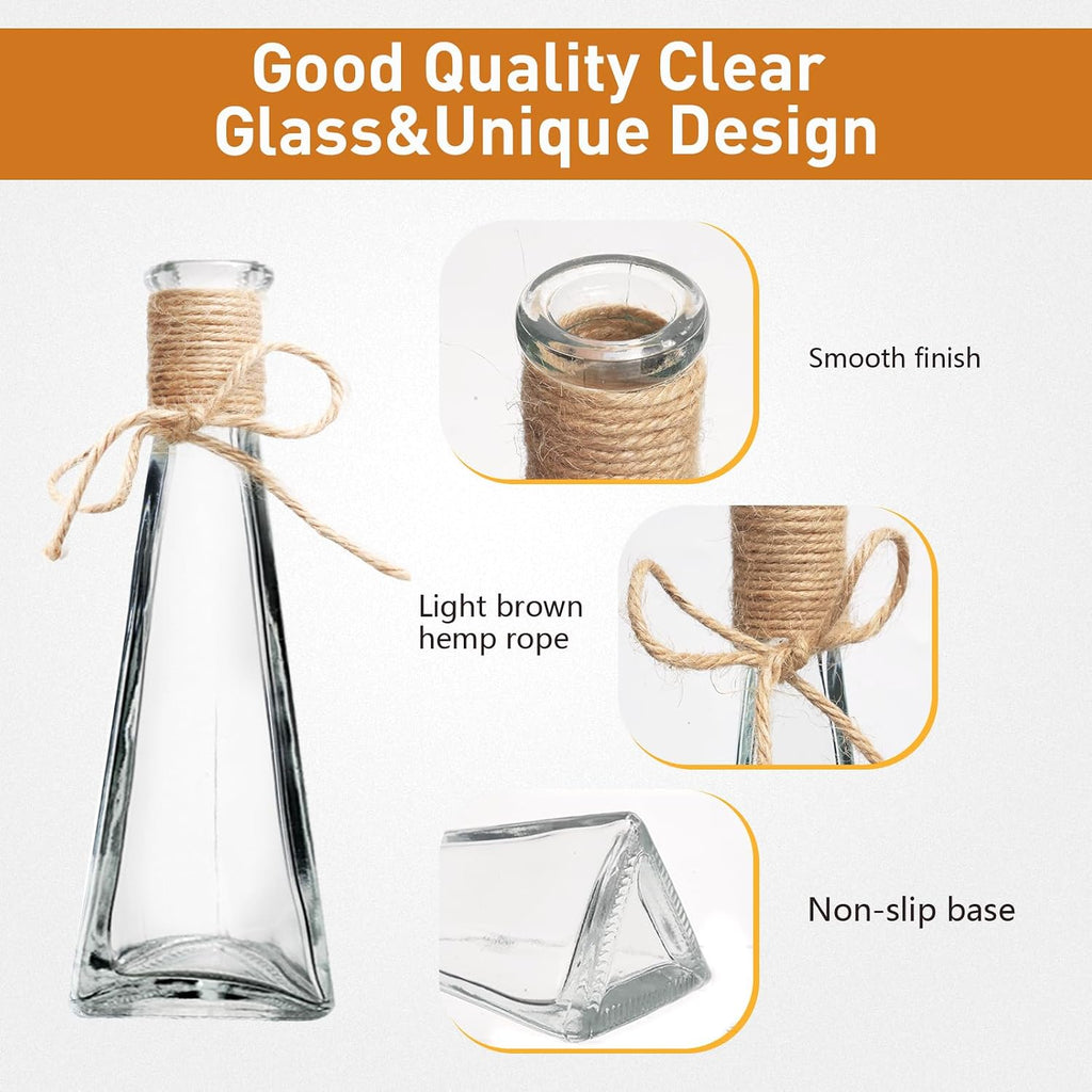 Glass Bud Vases Set of 12,Small Clear Glass Vases for Flowers 5.5 to 8.9Inch,Vintage Boho Glass Vases for Table Centerpieces, Decorative Vases for Wedding Farmhouse Homes,Bathroom Countertops