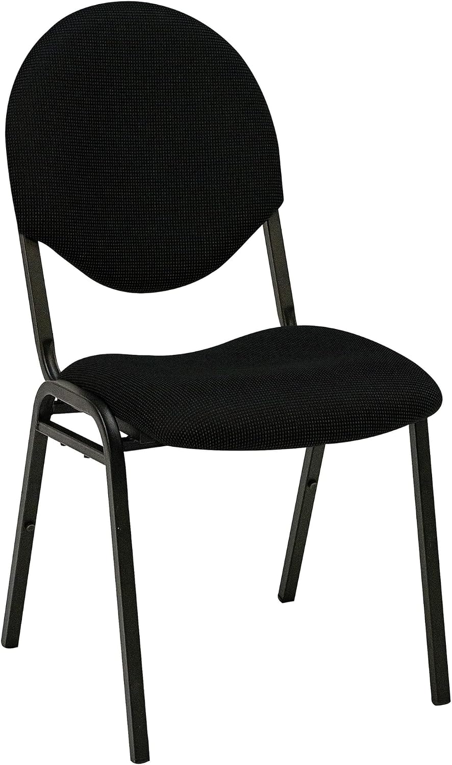Realspace® Banquet Padded Fabric Seat, Fabric Back Stacking Chair 17 9/10" Seat Width, Black Seat/Black Frame, Quantity: 1
