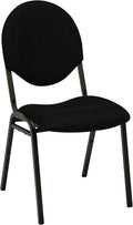 Realspace® Banquet Padded Fabric Seat, Fabric Back Stacking Chair 17 9/10" Seat Width, Black Seat/Black Frame, Quantity: 1
