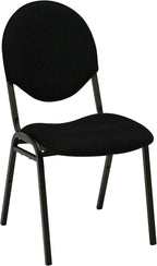 Realspace® Banquet Padded Fabric Seat, Fabric Back Stacking Chair 17 9/10" Seat Width, Black Seat/Black Frame, Quantity: 1