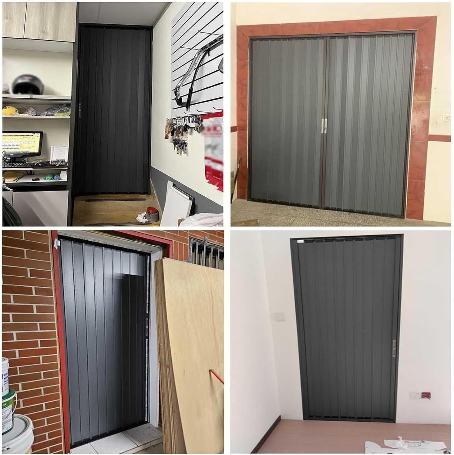 Accordion Door Interior Folding Door with Lock and Key, Kitchen Privacy Door, Home Bedroom Accordion Door Screen, Aluminum Alloy Telescopic Folding Doors Fits 22to 80 Inch Openings (65x82in,A)