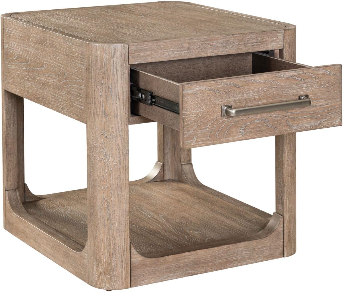 Liberty Furniture South Bend Living Room End Table Contemporary with Storage Drawer - Burnished Clay Oak Wood