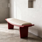 Modern Metal Living Room Shoe Changing Stool Bedroom Leather Upholstered Bed end Entryway(Small)