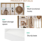 Tribesigns 70.8-Inch Wall Room Divider with Shelves, Modern Freestanding Room Divider with Drawer & Coat Racks, Wood Wall Partition Room Dividers for Room Separation, Home, Office, White & Gold
