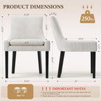 MALOL Dining Chairs Set of 4, Upholstered Corduroy Dining Room Chair with Wood Legs, Mid-Back Padded Kitchen Side Chairs for Dining Room, Beige