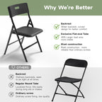 Portable 6-Piece Folding Table and Chairs Set – Heavy-Duty 6ft Camping & Party Furniture for Indoor/Outdoor Events (All-Weather, Black)
