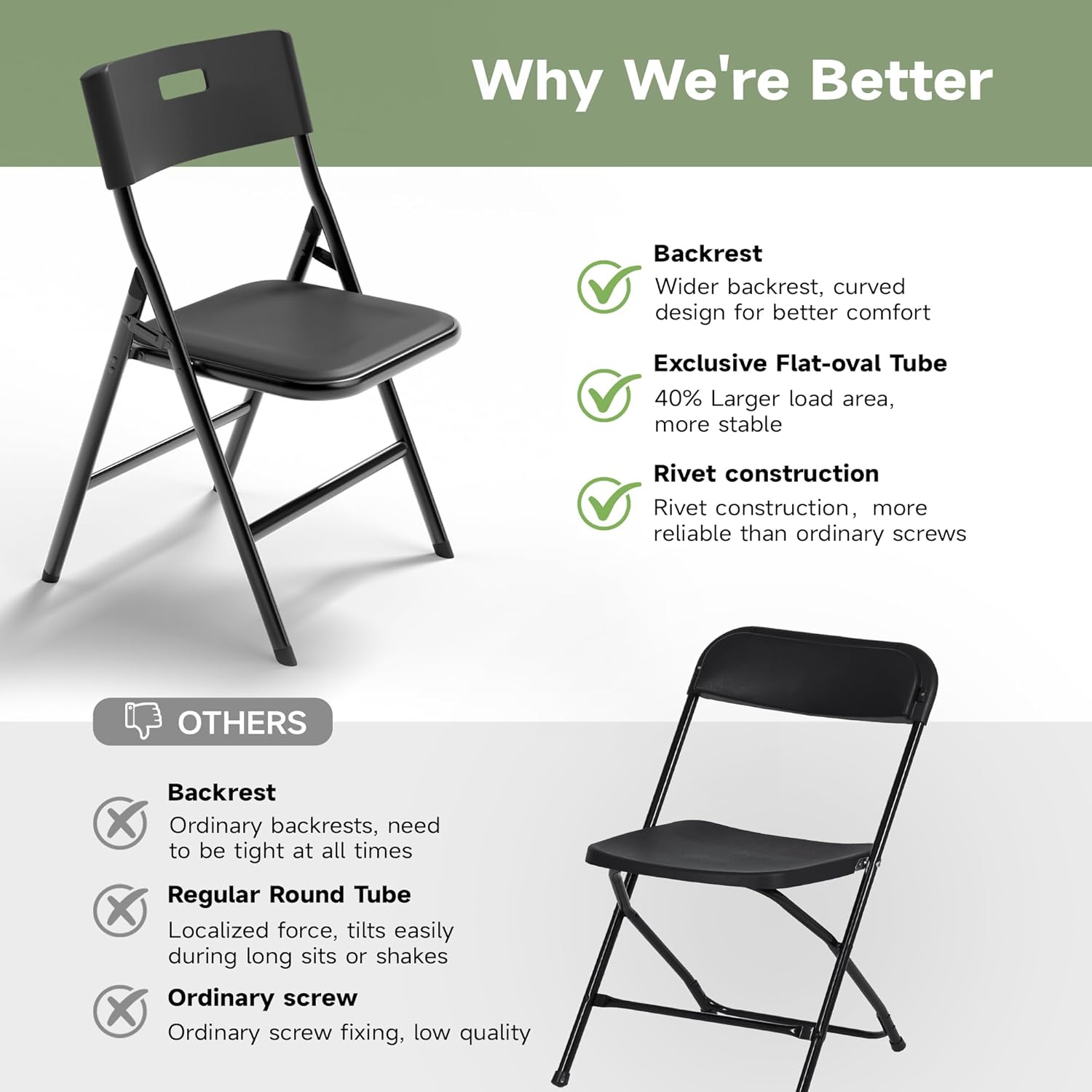 4FT Folding Table Set with 4 Folding Chairs, Heavy Duty 400 lbs Table & 330 lbs Chairs, Portable Folding Furniture Bundle for Camping, Party, Indoor & Outdoor Use