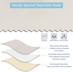 AMJ Fabric Storage Bin with Lid – Foldable for Clothes, Blankets – Beige Storage Box – Wardrobe-Optimized & Breathable (Set of 3)