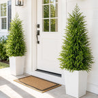 2Pack 3FT Artificial Topiary Trees for Outdoor, UV Resistant Realistic Faux Pine Shrubs Plants, Indoor Fake Trees for Home Offices Front Porch Decor