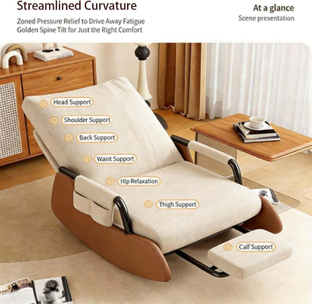 Cozy Rocking Chair with Foot Rest | Stylish Rocking Chairs for Living Room | Versatile Rocking Chairs for Nursery, Bedroom & Outdoor Porch