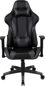 Flash Furniture X20 Gaming Chair Racing Office Ergonomic Computer PC Adjustable Swivel Chair with Fully Reclining Back in Gray LeatherSoft