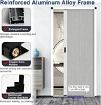 Custom Size Honeycomb Accordion Door for Interior Kitchen Bedroom Closet, Aluminum Frame Folding Sliding Room Divider, No Drill Partition Door Kit