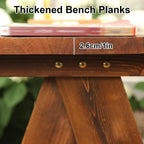 Outdoor Wooden Bench, 16in High Outdoor Garden Bench, 837lbs Load Capacity, Suitable for Patios, Porches, Dining Rooms, Brown(150x41x28.5cm/59x16x11in)
