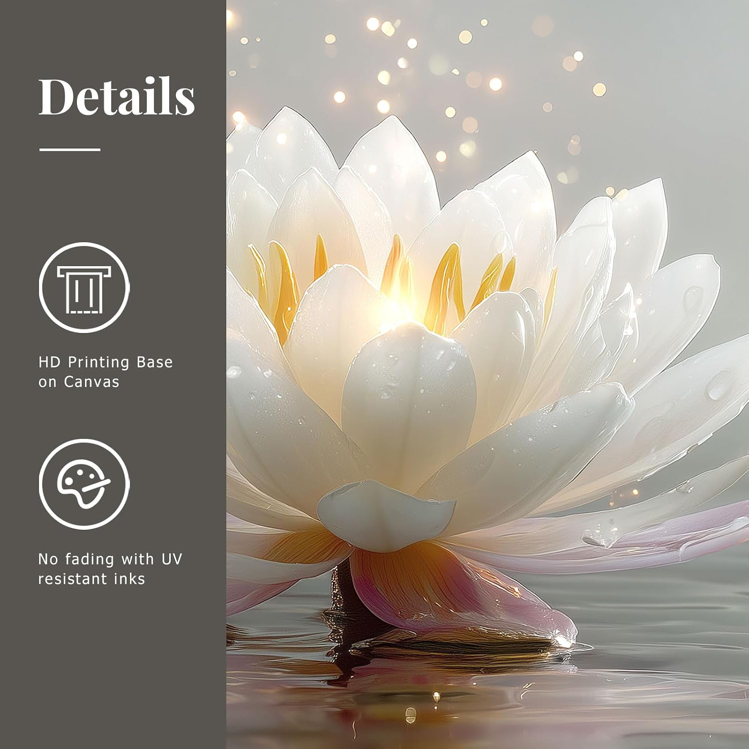 Calm Zen Lotus Stacked Stones Spa Wall Art, Modern Spiritual Lotus Blooming on Stones Artworks for Zen Office Serene Home Deco Meditation Rooms Yoga Studios and Zen Enthusiasts - Framed, 12"x16"x3