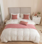 Bed Runners for Queen Size Bed，Pink Modern Style Bed Scarf for Home Hotel Decorations (Queen Size) 45 x 210cm