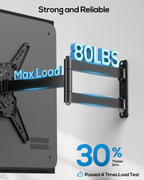 USX STAR Corner TV Wall Mount Long Arm TV Mount Bracket for 32-65 Inch TVs, Full Motion Mounts with 29” Articulating Arms Extension & Tilt & Swivel, Holds up to 400x400mm VESA, 80 lbs for 55 65 TVS