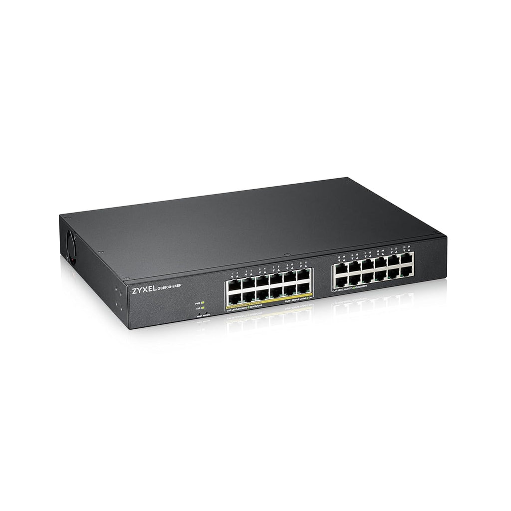 Zyxel GS1900-24EP - Commutateur - Intelligent - 24 x 10/100/1000 (12 PoE) - Montable sur Rack, Fixation murale - PoE (130 W)