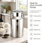304 Stainless Steel Milk Tank Large Capacity Wine Barrel with Sealed Lid(48L/12.7gal) | Airtight Silicone Seal Stainless Steel Container Commercial Food Beverage Dispenser for Water Wine Oil Tea